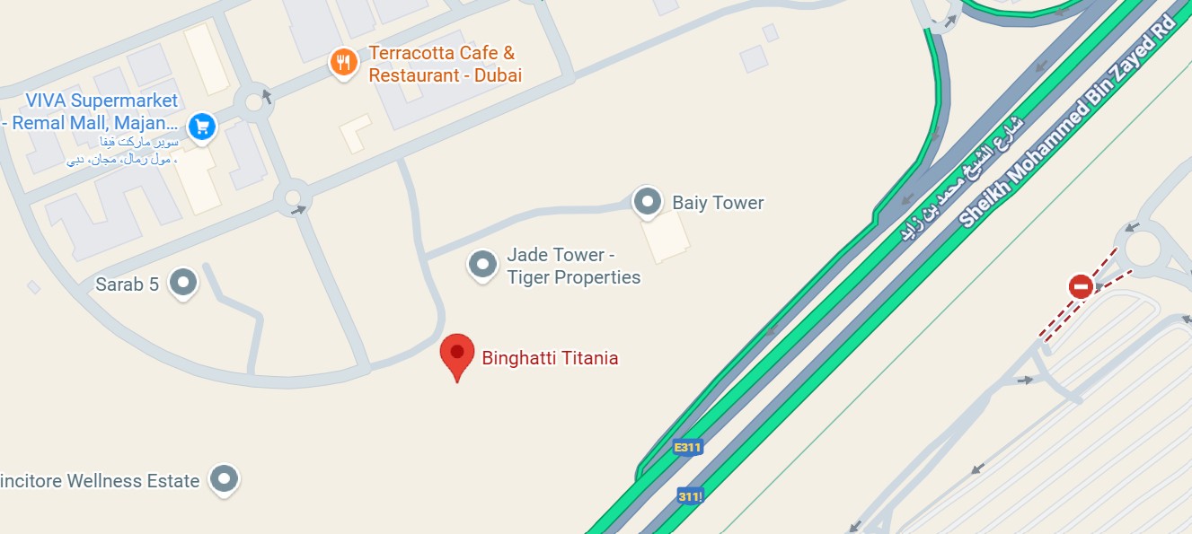 Binghatti Titania Location Map